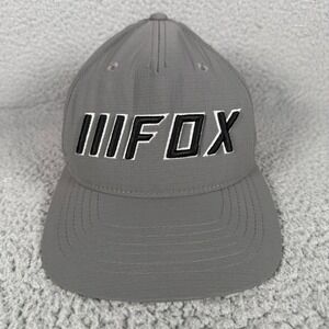 Fox Head Racing Cap Unisex S/M Gray Tru Dri Hat Trudri Flexfit Nylon Blend Logo